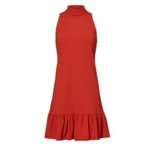 Trina Turk Red Ruffle Hem Dress